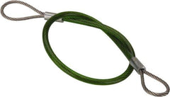 Jergens - 10" Long, Stainless Steel Cable Loop & Loop End, Quick Release Pin Lanyard - 1/16" Cable Diam, Nylon Cable - Exact Industrial Supply