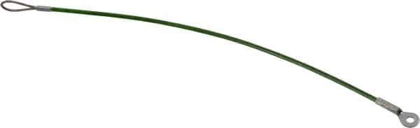 Jergens - 12" Long, Stainless Steel Cable Loop & Eye End, Quick Release Pin Lanyard - 1/16" Cable Diam, 3/16" Hole Diam, Nylon Cable - Exact Industrial Supply