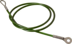 Jergens - 24" Long, Stainless Steel Cable Loop & Eye End, Quick Release Pin Lanyard - 1/16" Cable Diam, 3/16" Hole Diam, Nylon Cable - Exact Industrial Supply