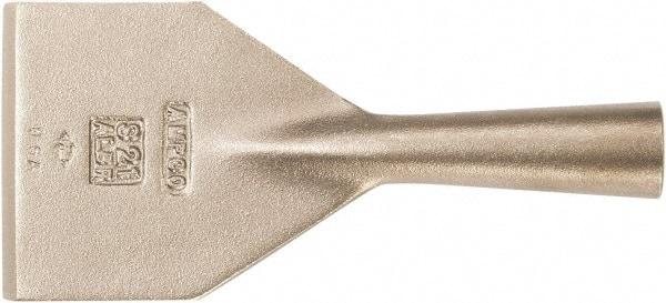 Ampco - Stiff Aluminum Bronze Alloy Chisel Scraper - 3" Blade Width x 1-1/2" Blade Length - Exact Industrial Supply