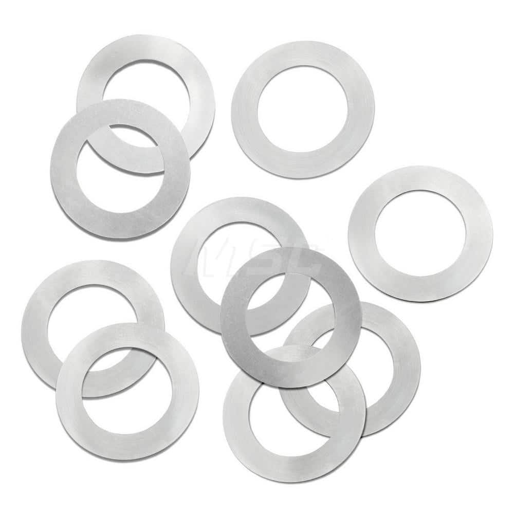 Round Shims; Shim Type: Arbor Shim; Thickness: .012; Inside Diameter: .875″; Outside Diameter: 1.375″; Material: Steel