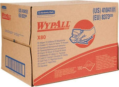 WypAll - X80 Dry Shop Towel/Industrial Wipes - Brag Box/Double Top Box, 16-3/4" x 12-1/2" Sheet Size, Blue - Exact Industrial Supply