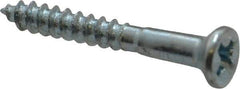 Value Collection - #5, 1" OAL, Phillips Drive, Flat Head Wood Screw - Zinc Plated Steel, Grade 2 - Exact Industrial Supply