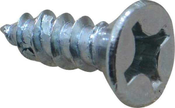 Value Collection - #10, 5/8" OAL, Phillips Drive, Flat Head Wood Screw - Zinc Plated Steel, Grade 2 - Exact Industrial Supply