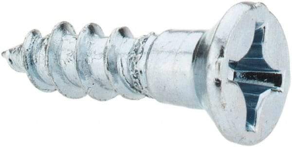 Value Collection - #10, 3/4" OAL, Phillips Drive, Flat Head Wood Screw - ASME B18.6.1, Zinc Plated Steel, Grade 2 - Exact Industrial Supply