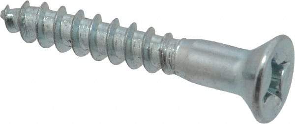 Value Collection - #10, 1-1/4" OAL, Phillips Drive, Flat Head Wood Screw - ASME B18.6.1, Zinc Plated Steel, Grade 2 - Exact Industrial Supply