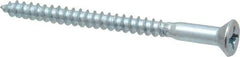 Value Collection - #10, 2-1/2" OAL, Phillips Drive, Flat Head Wood Screw - ASME B18.6.1, Zinc Plated Steel, Grade 2 - Exact Industrial Supply