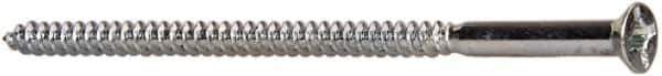 Value Collection - #10, 4" OAL, Phillips Drive, Flat Head Wood Screw - ASME B18.6.1, Zinc Plated Steel, Grade 2 - Exact Industrial Supply