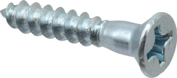 Value Collection - #12, 1-1/4" OAL, Phillips Drive, Flat Head Wood Screw - ASME B18.6.1, Zinc Plated Steel, Grade 2 - Exact Industrial Supply