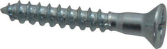 Value Collection - #12, 1-1/2" OAL, Phillips Drive, Flat Head Wood Screw - ASME B18.6.1, Zinc Plated Steel, Grade 2 - Exact Industrial Supply