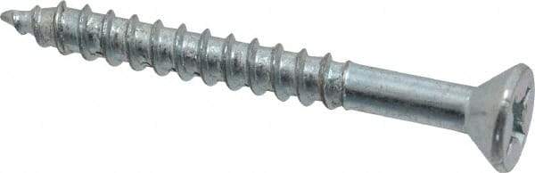 Value Collection - #12, 2" OAL, Phillips Drive, Flat Head Wood Screw - ASME B18.6.1, Zinc Plated Steel, Grade 2 - Exact Industrial Supply