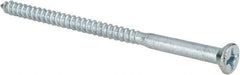 Value Collection - #12, 4" OAL, Phillips Drive, Flat Head Wood Screw - ASME B18.6.1, Zinc Plated Steel, Grade 2 - Exact Industrial Supply