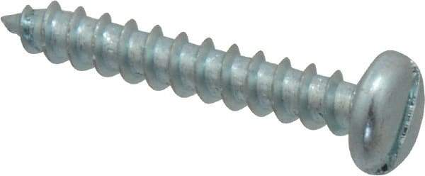 Value Collection - #10 Pan Head Slotted Sheet Metal Screw - Steel, 1-1/4" Length Under Head, Grade 2 - Exact Industrial Supply