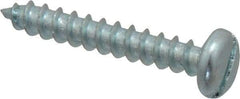Value Collection - #10 Pan Head Slotted Sheet Metal Screw - Steel, 1-1/4" Length Under Head, Grade 2 - Exact Industrial Supply