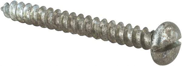 Value Collection - #10 Pan Head Slotted Sheet Metal Screw - Steel, 1-3/4" Length Under Head, Grade 2 - Exact Industrial Supply