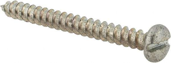 Value Collection - #10 Pan Head Slotted Sheet Metal Screw - Steel, 2" Length Under Head, Grade 2 - Exact Industrial Supply