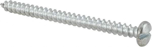 Value Collection - #10 Pan Head Slotted Sheet Metal Screw - Steel, 2-1/2" Length Under Head, Grade 2 - Exact Industrial Supply
