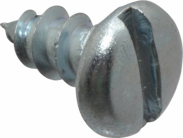 Value Collection - #12 Pan Head Slotted Sheet Metal Screw - Steel, 1/2" Length Under Head, Grade 2 - Exact Industrial Supply