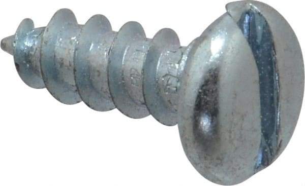 Value Collection - #12 Pan Head Slotted Sheet Metal Screw - Steel, 5/8" Length Under Head, Grade 2 - Exact Industrial Supply