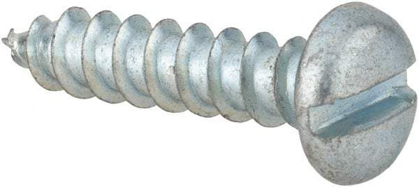 Value Collection - #12 Pan Head Slotted Sheet Metal Screw - Steel, 7/8" Length Under Head, Grade 2 - Exact Industrial Supply