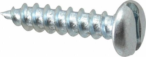 Value Collection - #12 Pan Head Slotted Sheet Metal Screw - Steel, 1" Length Under Head, Grade 2 - Exact Industrial Supply