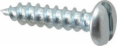 Value Collection - #12 Pan Head Slotted Sheet Metal Screw - Steel, 1" Length Under Head, Grade 2 - Exact Industrial Supply