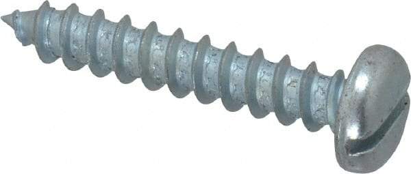 Value Collection - #12 Pan Head Slotted Sheet Metal Screw - Steel, 1-1/4" Length Under Head, Grade 2 - Exact Industrial Supply