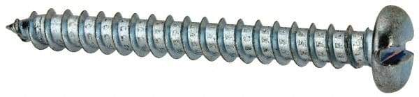 Value Collection - #12 Pan Head Slotted Sheet Metal Screw - Steel, 2" Length Under Head, Grade 2 - Exact Industrial Supply