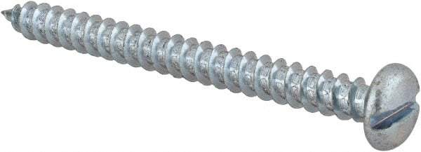 Value Collection - #12 Pan Head Slotted Sheet Metal Screw - Steel, 2-1/2" Length Under Head, Grade 2 - Exact Industrial Supply