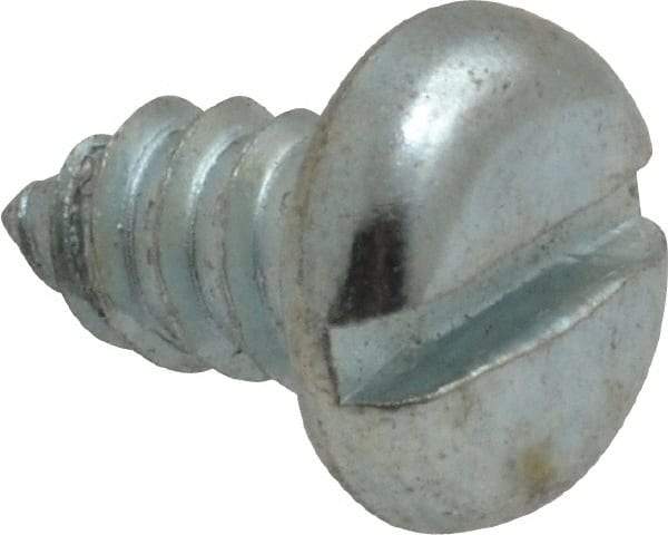 Value Collection - #14 Pan Head Slotted Sheet Metal Screw - Steel, 1/2" Length Under Head, Grade 2 - Exact Industrial Supply