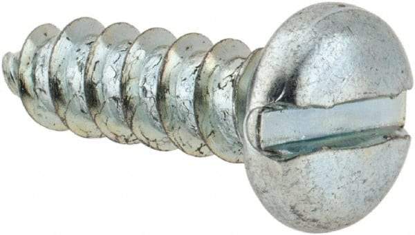 Value Collection - #14 Pan Head Slotted Sheet Metal Screw - Steel, 7/8" Length Under Head, Grade 2 - Exact Industrial Supply