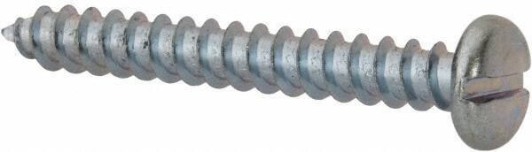 Value Collection - #14 Pan Head Slotted Sheet Metal Screw - Steel, 2" Length Under Head, Grade 2 - Exact Industrial Supply