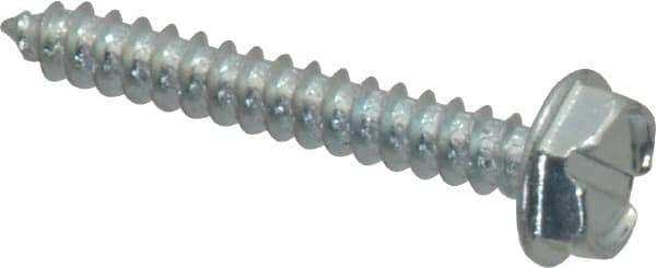 Value Collection - #6 Hex Washer Head Slotted Sheet Metal Screw - Steel, 1" Length Under Head, Grade 2 - Exact Industrial Supply