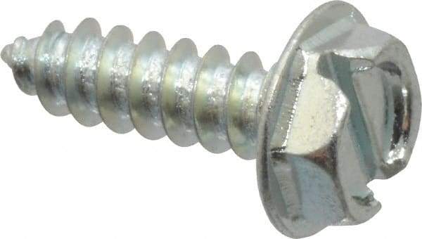 Value Collection - #10 Hex Washer Head Slotted Sheet Metal Screw - Steel, 5/8" Length Under Head, Grade 2 - Exact Industrial Supply