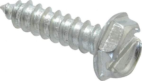 Value Collection - #10 Hex Washer Head Slotted Sheet Metal Screw - Steel, 3/4" Length Under Head, Grade 2 - Exact Industrial Supply