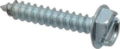 Value Collection - #10 Hex Washer Head Slotted Sheet Metal Screw - Steel, 1" Length Under Head, Grade 2 - Exact Industrial Supply