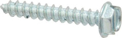 Value Collection - #10 Hex Washer Head Slotted Sheet Metal Screw - Steel, 1-1/4" Length Under Head, Grade 2 - Exact Industrial Supply