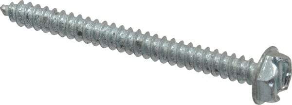 Value Collection - #10 Hex Washer Head Slotted Sheet Metal Screw - Steel, 2" Length Under Head, Grade 2 - Exact Industrial Supply