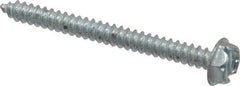 Value Collection - #10 Hex Washer Head Slotted Sheet Metal Screw - Steel, 2" Length Under Head, Grade 2 - Exact Industrial Supply