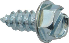 Value Collection - #12 Hex Washer Head Slotted Sheet Metal Screw - Steel, 1/2" Length Under Head, Grade 2 - Exact Industrial Supply