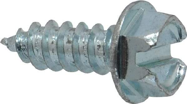 Value Collection - #12 Hex Washer Head Slotted Sheet Metal Screw - Steel, 5/8" Length Under Head, Grade 2 - Exact Industrial Supply