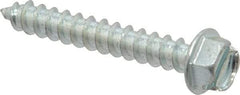 Value Collection - #12 Hex Washer Head Slotted Sheet Metal Screw - Steel, 1-1/2" Length Under Head, Grade 2 - Exact Industrial Supply