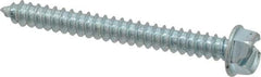 Value Collection - #12 Hex Washer Head Slotted Sheet Metal Screw - Steel, 2" Length Under Head, Grade 2 - Exact Industrial Supply
