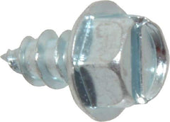 Value Collection - #14 Hex Washer Head Slotted Sheet Metal Screw - Steel, 1/2" Length Under Head, Grade 2 - Exact Industrial Supply