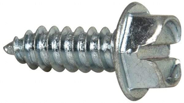 Value Collection - #14 Hex Washer Head Slotted Sheet Metal Screw - Steel, 3/4" Length Under Head, Grade 2 - Exact Industrial Supply