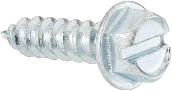 Value Collection - #14 Hex Washer Head Slotted Sheet Metal Screw - Steel, 1" Length Under Head, Grade 2 - Exact Industrial Supply