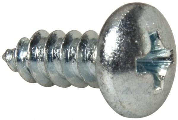 Value Collection - #10 Pan Head Phillips Sheet Metal Screw - Steel, 1/2" Length Under Head, Grade 2 - Exact Industrial Supply