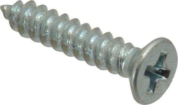 Value Collection - #4 Flat Head Phillips Sheet Metal Screw - Steel, 5/8" OAL, Grade 2 - Exact Industrial Supply