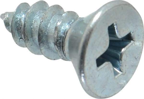 Value Collection - #10 Flat Head Phillips Sheet Metal Screw - Steel, 1/2" OAL, Grade 2 - Exact Industrial Supply