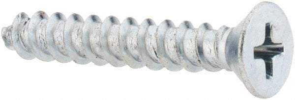 Value Collection - #10 Flat Head Phillips Sheet Metal Screw - Steel, 1-1/4" OAL, Grade 2 - Exact Industrial Supply